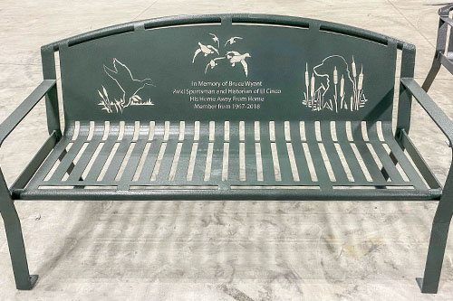 Weather Green Powder Coated Memorial Benches